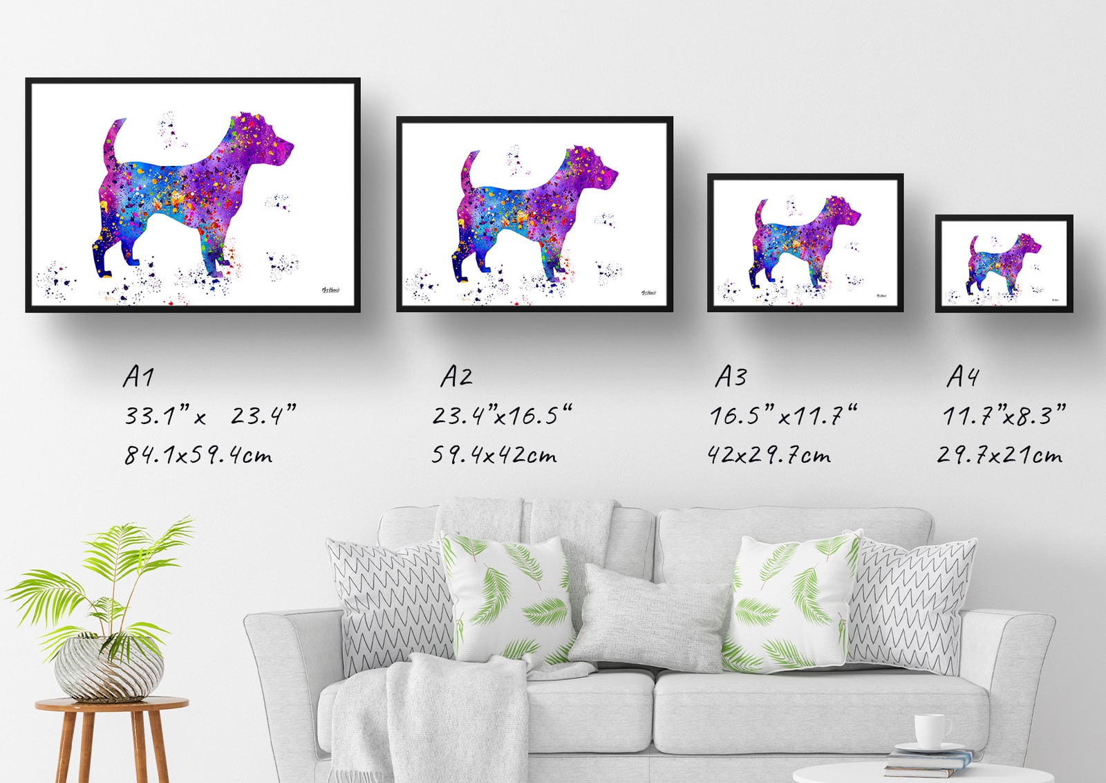 Jack Russell Watercolour Splash Print - Dog Inspired Framed & Unframed Wall Art 6 Jack Russell Watercolour Splash Print - Dog Inspired Framed & Unframed Wall Art - Image 6