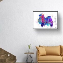 Japanese Chin Watercolour Splash Print - Dog Inspired Framed & Unframed Wall Art 9 watercolour splash dogs japanese chin print landscape framed art print 40x28 living room