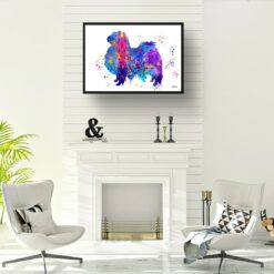 Japanese Chin Watercolour Splash Print - Dog Inspired Framed & Unframed Wall Art 10 watercolour splash dogs japanese chin print landscape framed art print a4 office