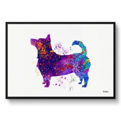 Lancashire Heeler Watercolour Splash Print - Dog Inspired Framed & Unframed Wall Art