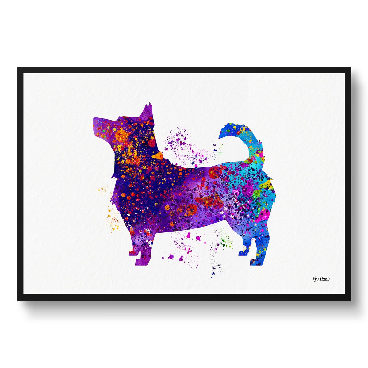 Lancashire Heeler Watercolour Splash Print - Dog Inspired Framed & Unframed Wall Art 1 Lancashire Heeler Watercolour Splash Print - Dog Inspired Framed & Unframed Wall Art