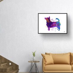 Lancashire Heeler Watercolour Splash Print - Dog Inspired Framed & Unframed Wall Art 9 watercolour splash dogs lancashire heeler print landscape framed art print 40x28 living room