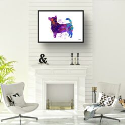 Lancashire Heeler Watercolour Splash Print - Dog Inspired Framed & Unframed Wall Art 10 watercolour splash dogs lancashire heeler print landscape framed art print a4 office