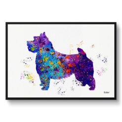 Norwich Terrier Watercolour Splash Print - Dog Inspired Framed & Unframed Wall Art