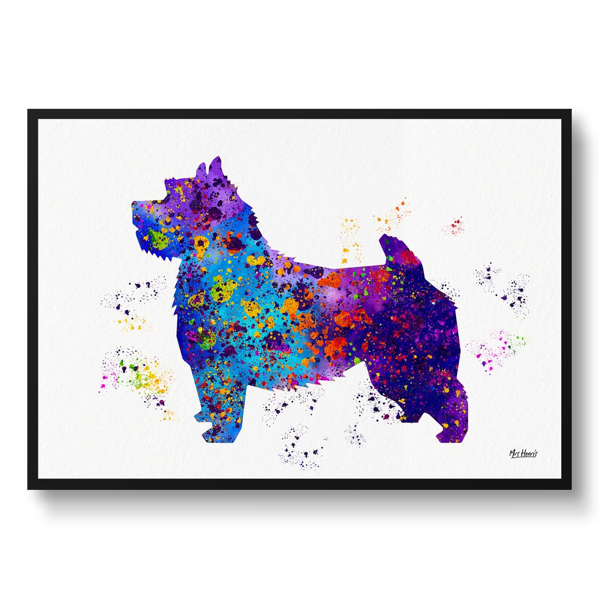 Norwich Terrier Watercolour Splash Print - Dog Inspired Framed & Unframed Wall Art 1 Norwich Terrier Watercolour Splash Print - Dog Inspired Framed & Unframed Wall Art