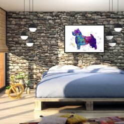 Norwich Terrier Watercolour Splash Print - Dog Inspired Framed & Unframed Wall Art 7 watercolour splash dogs norwich terrier print landscape framed art print 40x28 bedroom