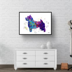 Norwich Terrier Watercolour Splash Print - Dog Inspired Framed & Unframed Wall Art 8 watercolour splash dogs norwich terrier print landscape framed art print 40x28 hall