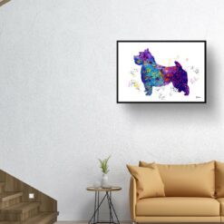 Norwich Terrier Watercolour Splash Print - Dog Inspired Framed & Unframed Wall Art 9 watercolour splash dogs norwich terrier print landscape framed art print 40x28 living room