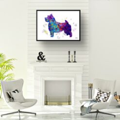 Norwich Terrier Watercolour Splash Print - Dog Inspired Framed & Unframed Wall Art 10 watercolour splash dogs norwich terrier print landscape framed art print a4 office