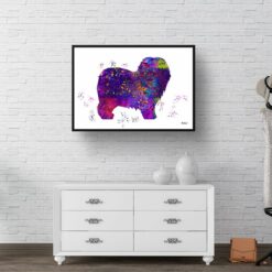 Old English Sheepdog Watercolour Splash Print - Dog Inspired Framed & Unframed Wall Art 8 watercolour splash dogs old english sheepdog print landscape framed art print 40x28 hall