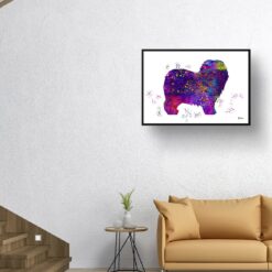 Old English Sheepdog Watercolour Splash Print - Dog Inspired Framed & Unframed Wall Art 9 watercolour splash dogs old english sheepdog print landscape framed art print 40x28 living room