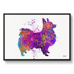 Papillon Watercolour Splash Print - Dog Inspired Framed & Unframed Wall Art