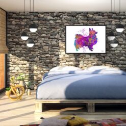 Papillon Watercolour Splash Print - Dog Inspired Framed & Unframed Wall Art 7 watercolour splash dogs papillon print landscape framed art print 40x28 bedroom