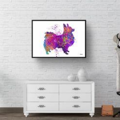 Papillon Watercolour Splash Print - Dog Inspired Framed & Unframed Wall Art 8 watercolour splash dogs papillon print landscape framed art print 40x28 hall