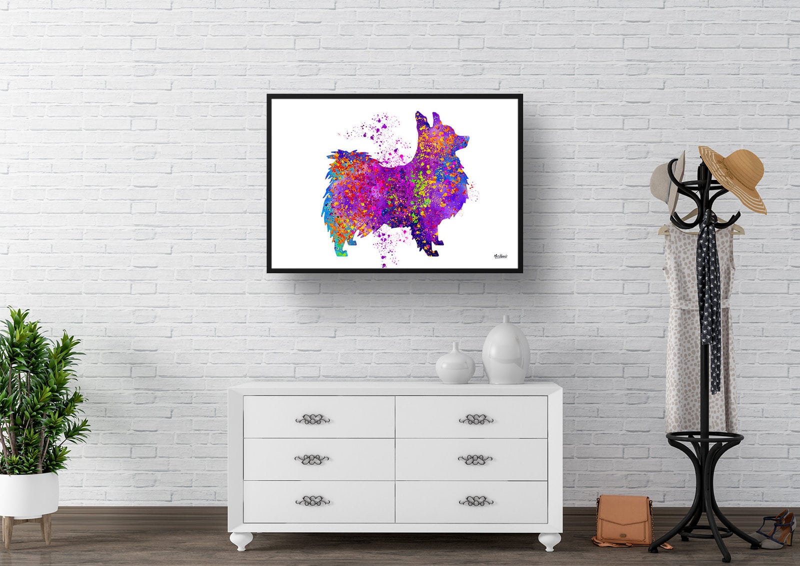 Papillon Watercolour Splash Print - Dog Inspired Framed & Unframed Wall Art 3 Papillon Watercolour Splash Print - Dog Inspired Framed & Unframed Wall Art - Image 3
