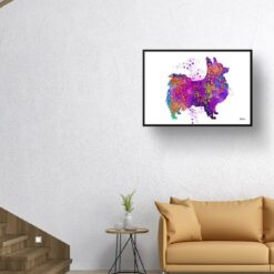 Papillon Watercolour Splash Print - Dog Inspired Framed & Unframed Wall Art 9 watercolour splash dogs papillon print landscape framed art print 40x28 living room
