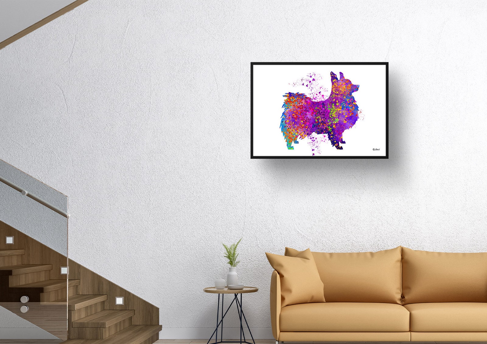 Papillon Watercolour Splash Print - Dog Inspired Framed & Unframed Wall Art 4 Papillon Watercolour Splash Print - Dog Inspired Framed & Unframed Wall Art - Image 4