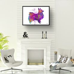 Papillon Watercolour Splash Print - Dog Inspired Framed & Unframed Wall Art 10 watercolour splash dogs papillon print landscape framed art print a4 office