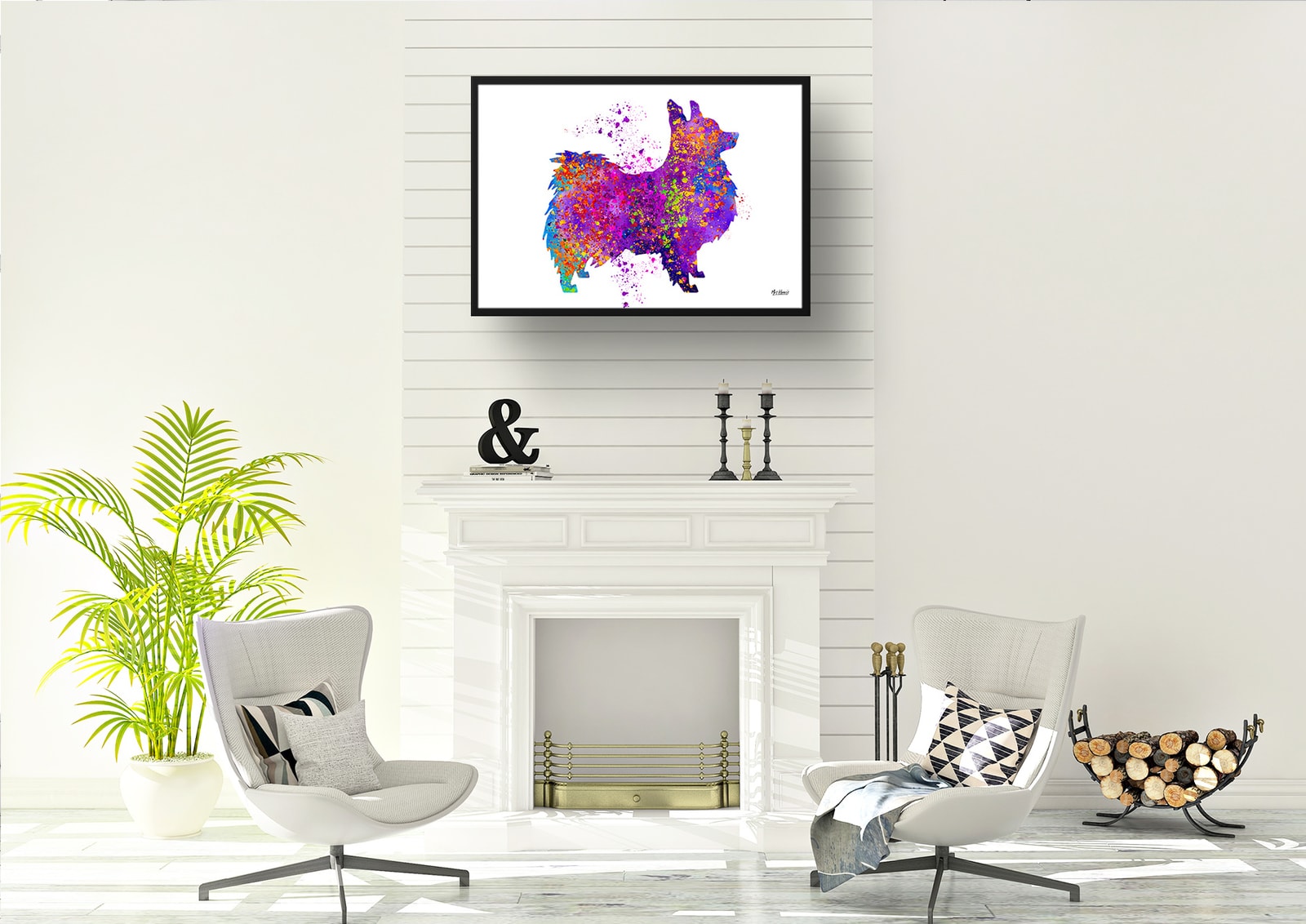 Papillon Watercolour Splash Print - Dog Inspired Framed & Unframed Wall Art 5 Papillon Watercolour Splash Print - Dog Inspired Framed & Unframed Wall Art - Image 5
