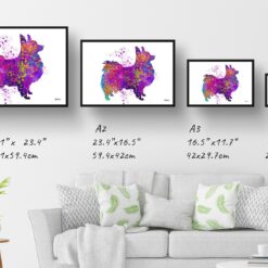 Papillon Watercolour Splash Print - Dog Inspired Framed & Unframed Wall Art 11 watercolour splash dogs papillon print landscape framed art print size comparison