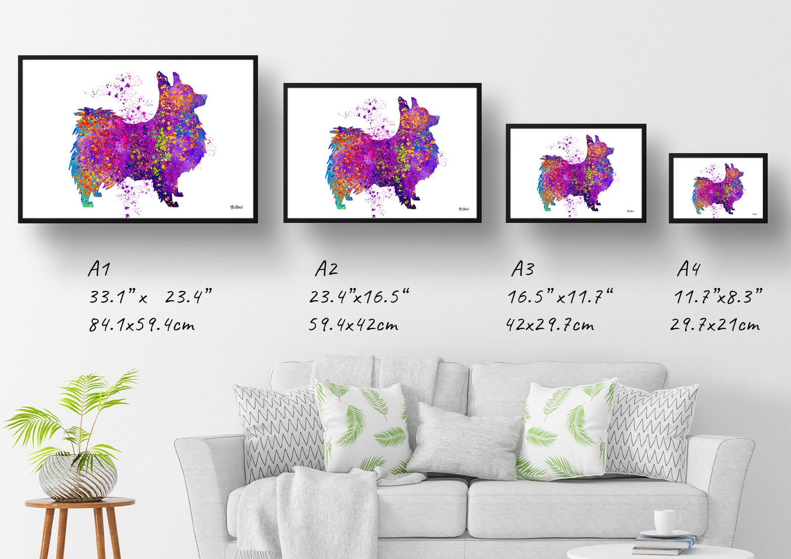 Papillon Watercolour Splash Print - Dog Inspired Framed & Unframed Wall Art 6 Papillon Watercolour Splash Print - Dog Inspired Framed & Unframed Wall Art - Image 6