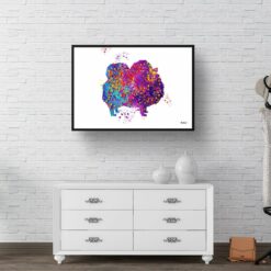watercolour splash dogs pomeranian print landscape framed art print 40x28 hall