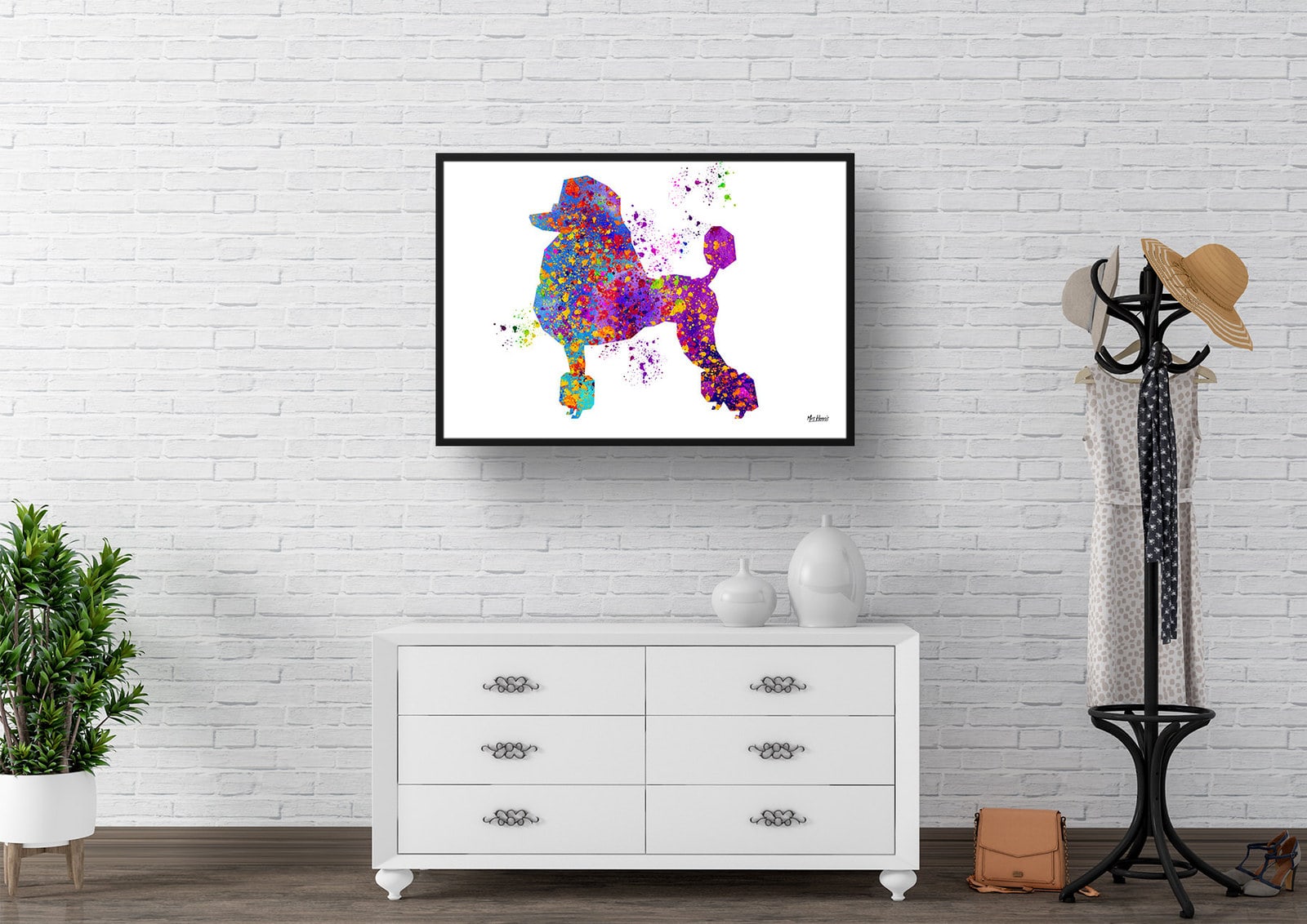 Poodle Watercolour Splash Print - Dog Inspired Framed & Unframed Wall Art 4 Poodle Watercolour Splash Print - Dog Inspired Framed & Unframed Wall Art - Image 3