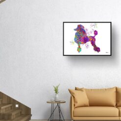 Poodle Watercolour Splash Print - Dog Inspired Framed & Unframed Wall Art 10 watercolour splash dogs poodle print landscape framed art print 40x28 living room
