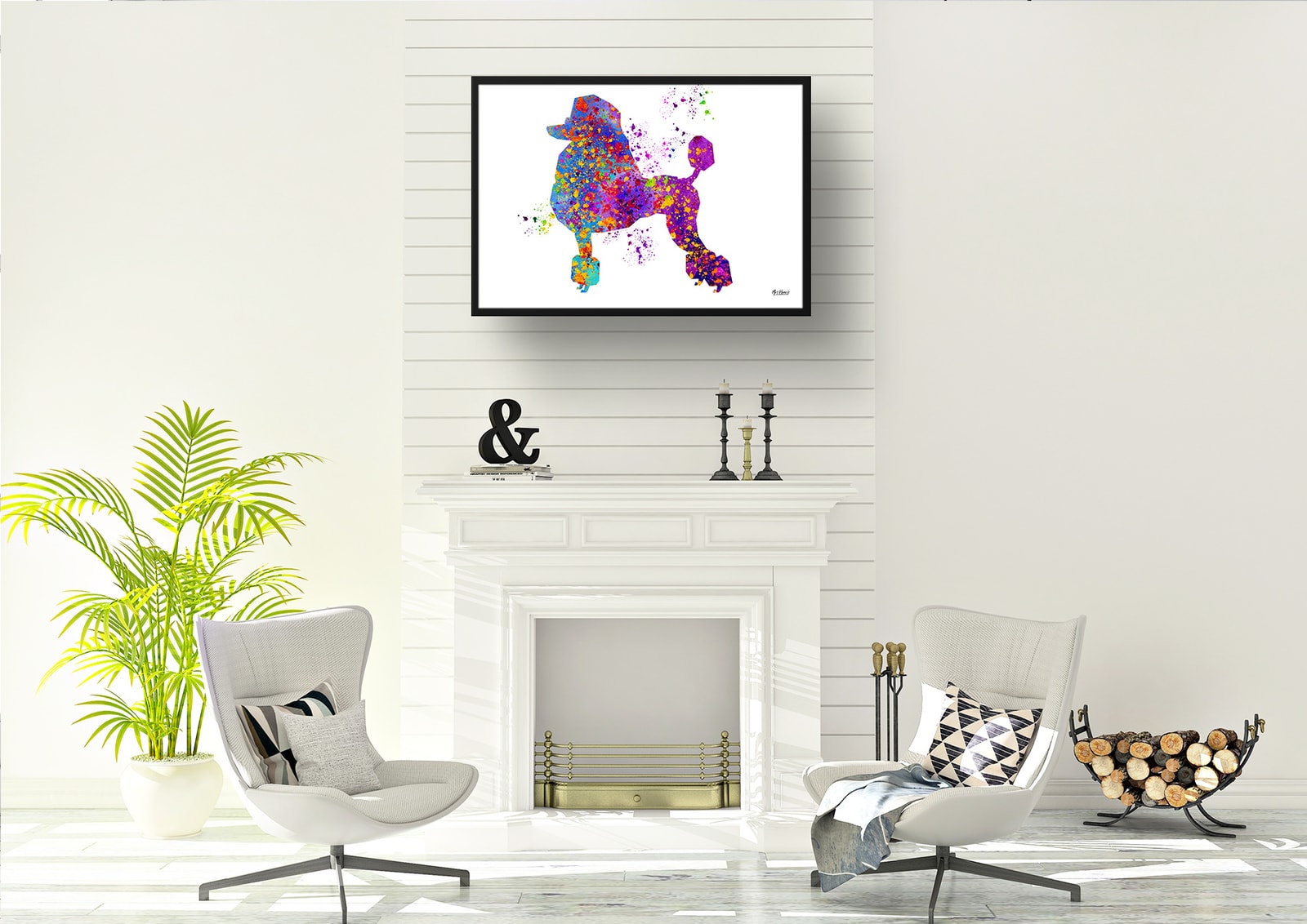 Poodle Watercolour Splash Print - Dog Inspired Framed & Unframed Wall Art 6 Poodle Watercolour Splash Print - Dog Inspired Framed & Unframed Wall Art - Image 5