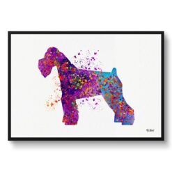 Schnauzer Watercolour Splash Print - Dog Inspired Framed & Unframed Wall Art