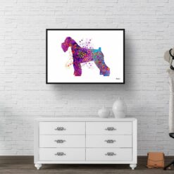 watercolour splash dogs schnauzer print landscape framed art print 40x28 hall