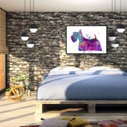 Scottish Terrier Watercolour Splash Print - Dog Inspired Framed & Unframed Wall Art 8 watercolour splash dogs scottish terrier print landscape framed art print 40x28 bedroom