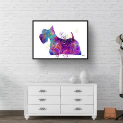 Scottish Terrier Watercolour Splash Print - Dog Inspired Framed & Unframed Wall Art 9 watercolour splash dogs scottish terrier print landscape framed art print 40x28 hall