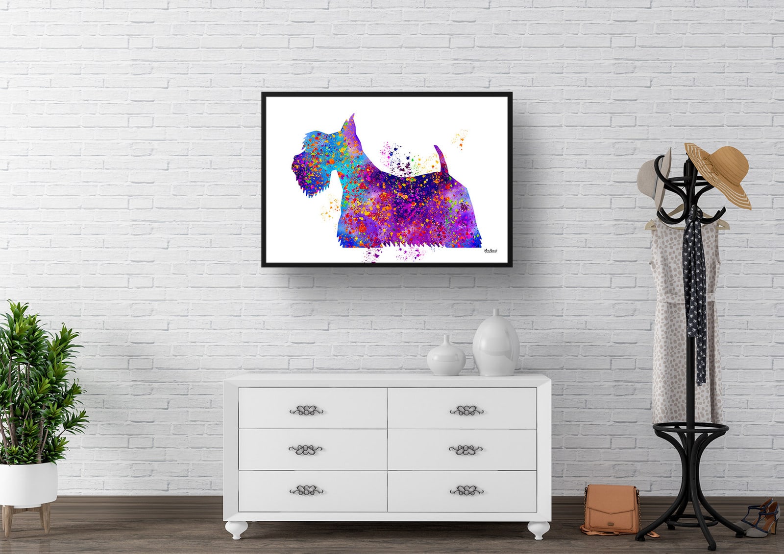 Scottish Terrier Watercolour Splash Print - Dog Inspired Framed & Unframed Wall Art 4 Scottish Terrier Watercolour Splash Print - Dog Inspired Framed & Unframed Wall Art - Image 3