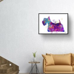 Scottish Terrier Watercolour Splash Print - Dog Inspired Framed & Unframed Wall Art 10 watercolour splash dogs scottish terrier print landscape framed art print 40x28 living room
