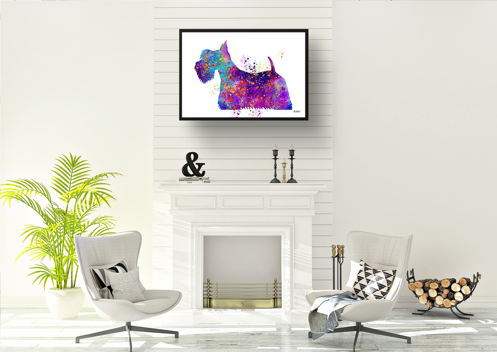 Scottish Terrier Watercolour Splash Print - Dog Inspired Framed & Unframed Wall Art 6 Scottish Terrier Watercolour Splash Print - Dog Inspired Framed & Unframed Wall Art - Image 5