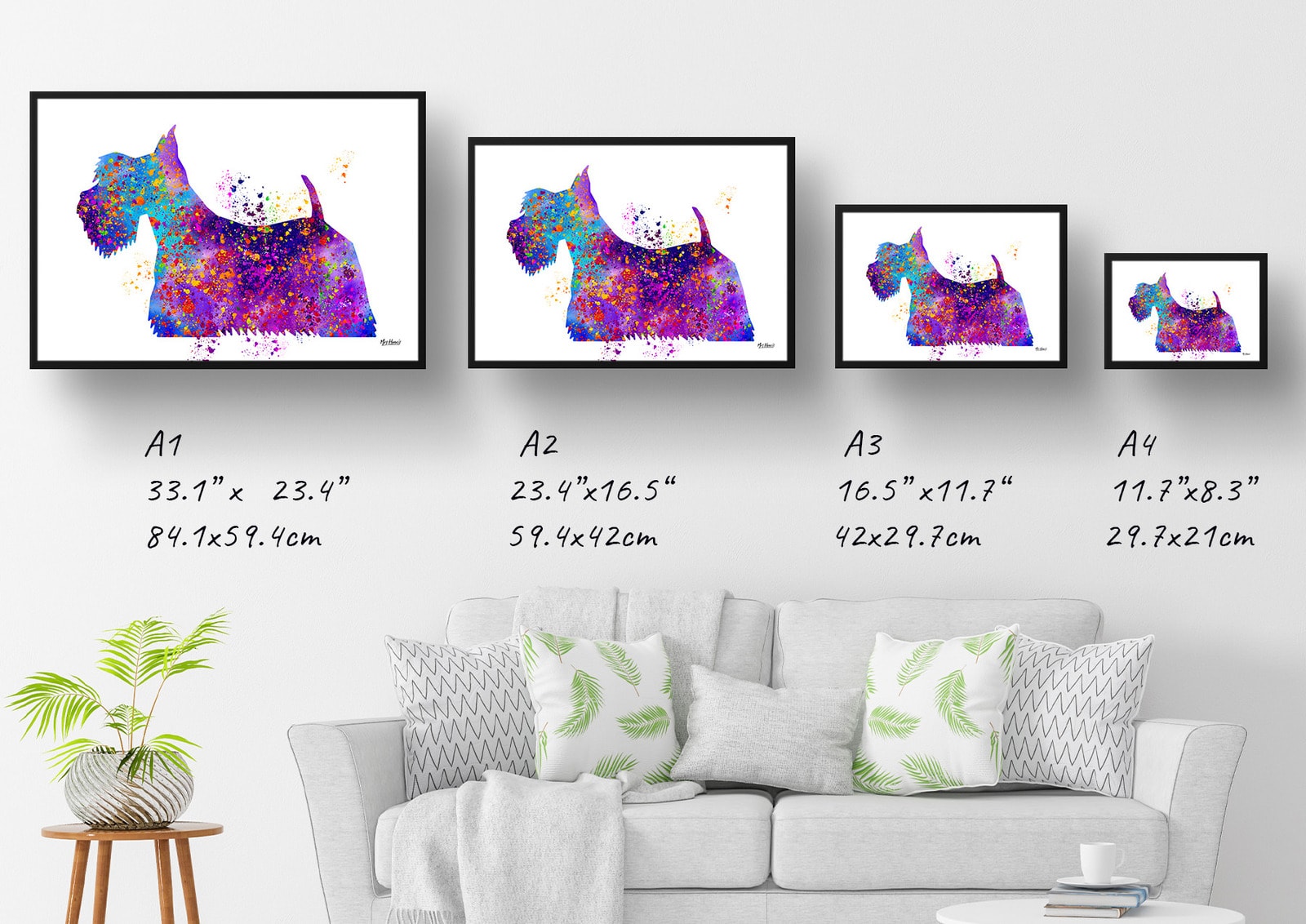 Scottish Terrier Watercolour Splash Print - Dog Inspired Framed & Unframed Wall Art 7 Scottish Terrier Watercolour Splash Print - Dog Inspired Framed & Unframed Wall Art - Image 6