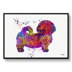 Shih Tzu Watercolour Splash Print - Dog Inspired Framed & Unframed Wall Art