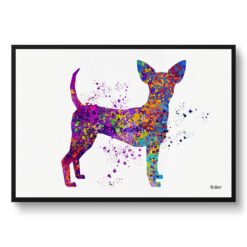 Toy Fox Terrier Watercolour Splash Print - Dog Inspired Framed & Unframed Wall Art