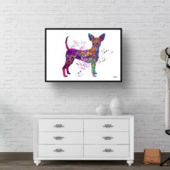 Toy Fox Terrier Watercolour Splash Print - Dog Inspired Framed & Unframed Wall Art 8 watercolour splash dogs toy fox terrier print landscape framed art print 40x28 hall