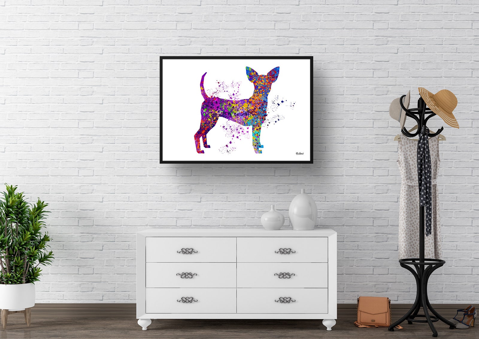 Toy Fox Terrier Watercolour Splash Print - Dog Inspired Framed & Unframed Wall Art 3 Toy Fox Terrier Watercolour Splash Print - Dog Inspired Framed & Unframed Wall Art - Image 3
