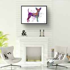 Toy Fox Terrier Watercolour Splash Print - Dog Inspired Framed & Unframed Wall Art 10 watercolour splash dogs toy fox terrier print landscape framed art print a4 office