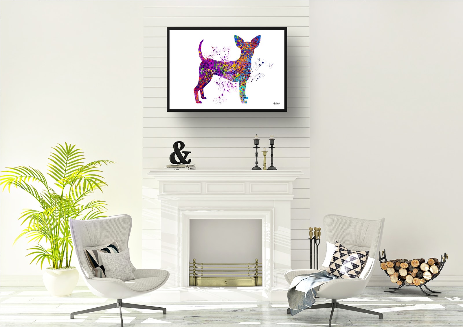 Toy Fox Terrier Watercolour Splash Print - Dog Inspired Framed & Unframed Wall Art 5 Toy Fox Terrier Watercolour Splash Print - Dog Inspired Framed & Unframed Wall Art - Image 5