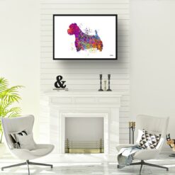 Westie Watercolour Splash Print - Dog Inspired Framed & Unframed Wall Art 11 watercolour splash dogs westie print landscape framed art print a4 office