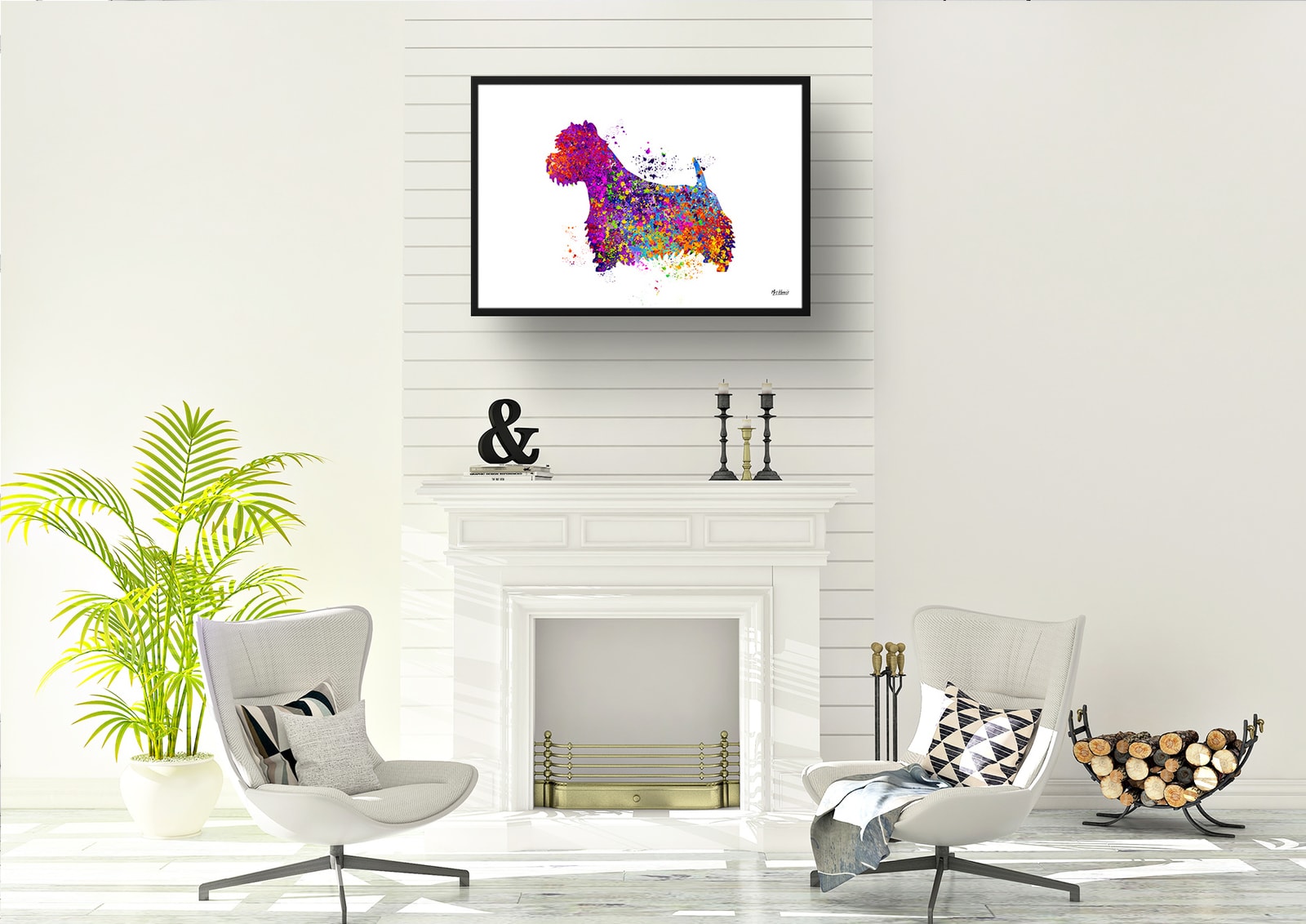 Westie Watercolour Splash Print - Dog Inspired Framed & Unframed Wall Art 6 Westie Watercolour Splash Print - Dog Inspired Framed & Unframed Wall Art - Image 5