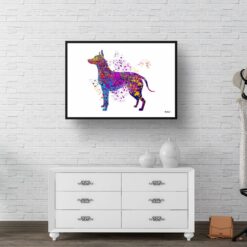 watercolour splash dogs xoloitzcuintli print landscape framed art print 40x28 hall