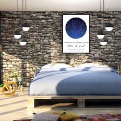 white background sky inside two lines blue print bedroom