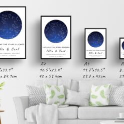 white background sky inside two lines blue print print size comparison