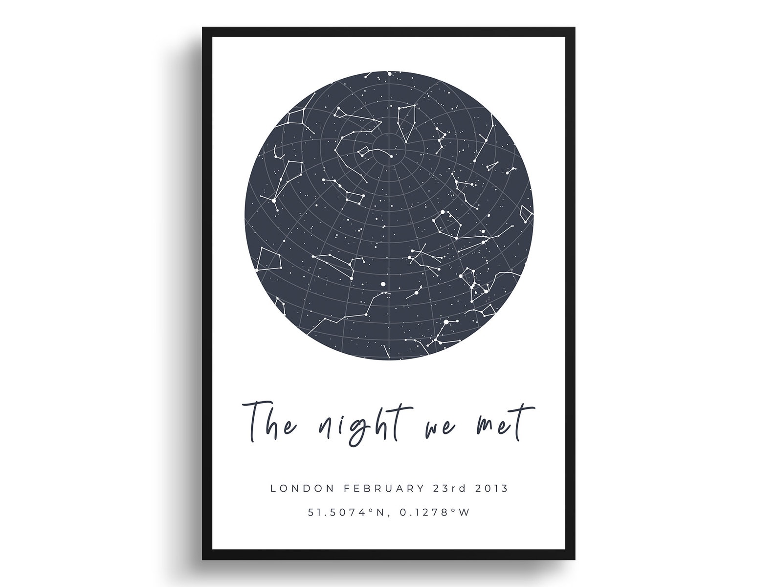 Classic White Background Custom Star Map - Personalized Constellation Map Print Framed & Unframed Wall Art 17 Classic White Background Custom Star Map - Personalized Constellation Map Print Framed & Unframed Wall Art - Image 15