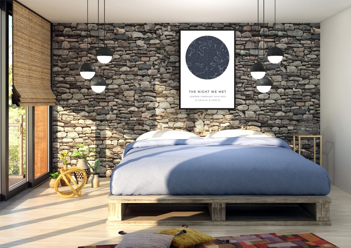 Classic White Background Custom Star Map - Personalized Constellation Map Print Framed & Unframed Wall Art 58 white background solid colour graphite print bedroom
